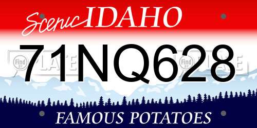 71NQ628 Idaho License Plate