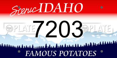 7203 Idaho License Plate