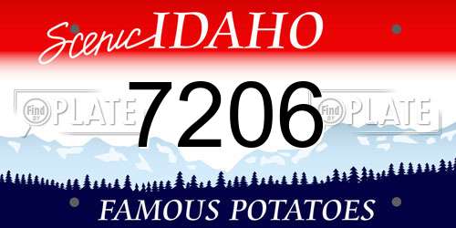 7206 Idaho License Plate