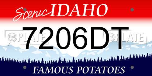 7206DT Idaho License Plate