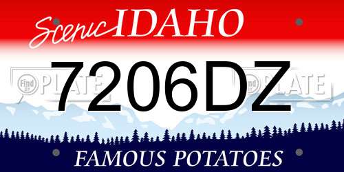 7206DZ Idaho License Plate