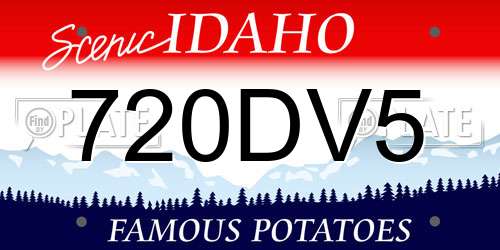 720DV5 Idaho License Plate