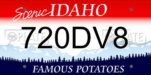 720DV8 Idaho License Plate