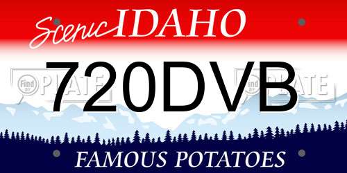 720DVB Idaho License Plate