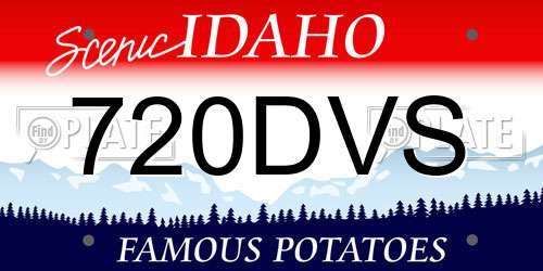 720DVS Idaho License Plate