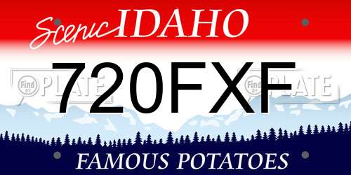 720FXF Idaho License Plate