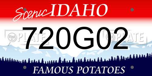 720G02 Idaho License Plate