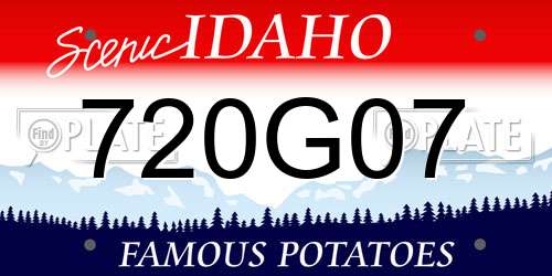 720G07 Idaho License Plate