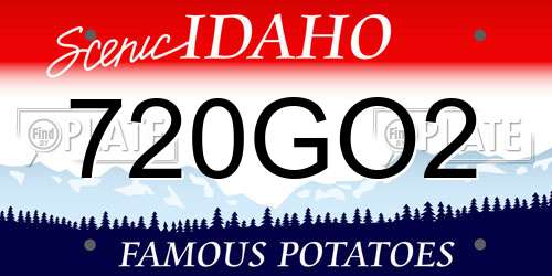 720GO2 Idaho License Plate
