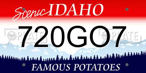 720GO7 Idaho License Plate