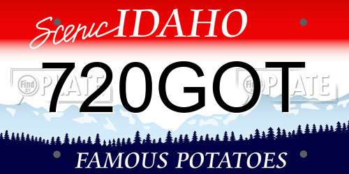 720GOT Idaho License Plate