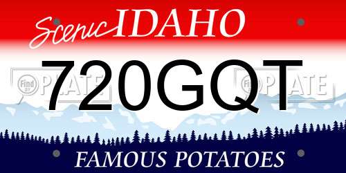 720GQT Idaho License Plate