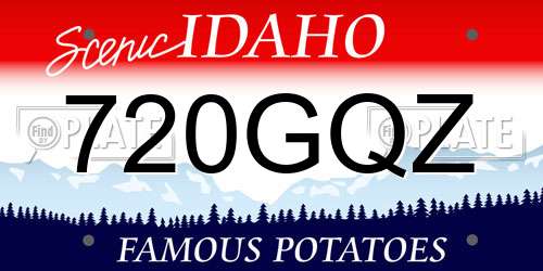 720GQZ Idaho License Plate