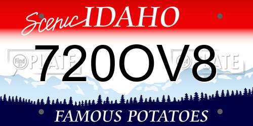 720OV8 Idaho License Plate