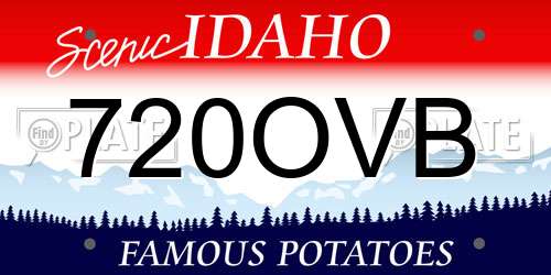 720OVB Idaho License Plate