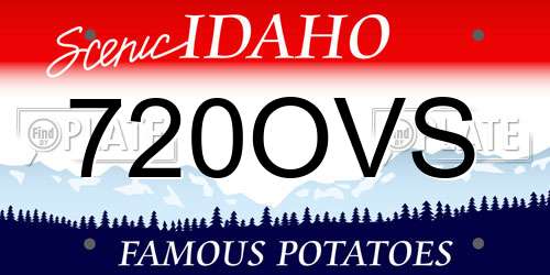 720OVS Idaho License Plate
