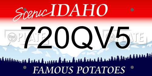 720QV5 Idaho License Plate