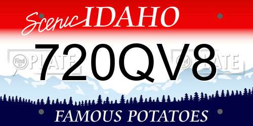 720QV8 Idaho License Plate