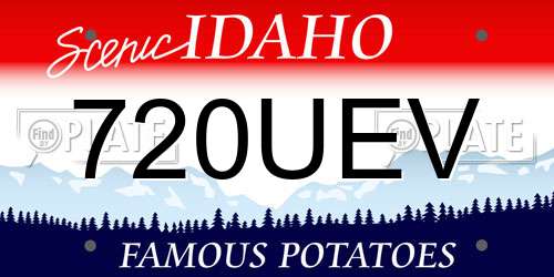 720UEV Idaho License Plate
