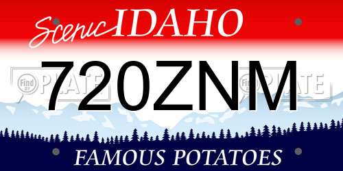 720ZNM Idaho License Plate