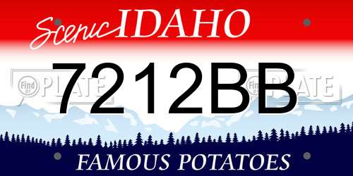 7212BB Idaho License Plate