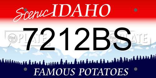 7212BS Idaho License Plate
