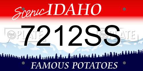 7212SS Idaho License Plate