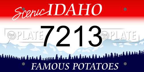7213 Idaho License Plate