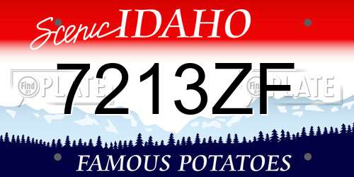 7213ZF Idaho License Plate