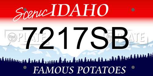 7217SB Idaho License Plate