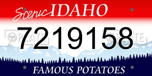 7219158 Idaho License Plate