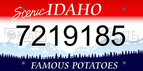 7219185 Idaho License Plate