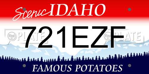 721EZF Idaho License Plate