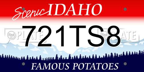 721TS8 Idaho License Plate