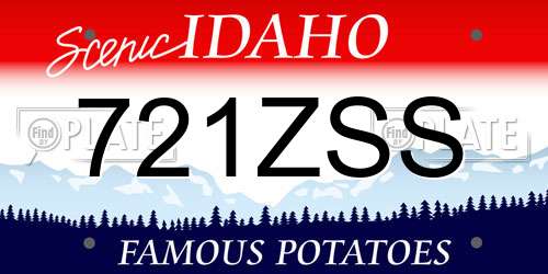 721ZSS Idaho License Plate
