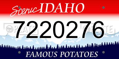 7220276 Idaho License Plate