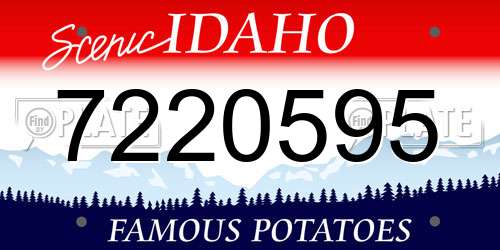 7220595 Idaho License Plate