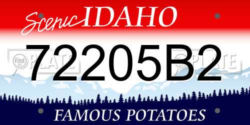 72205B2 Idaho License Plate