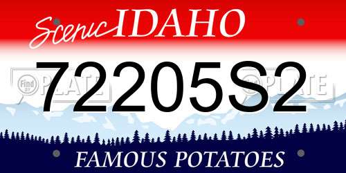 72205S2 Idaho License Plate