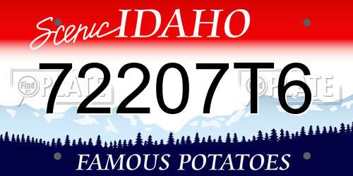 72207T6 Idaho License Plate