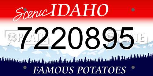 7220895 Idaho License Plate