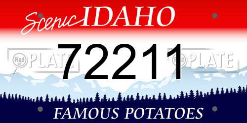 72211 Idaho License Plate