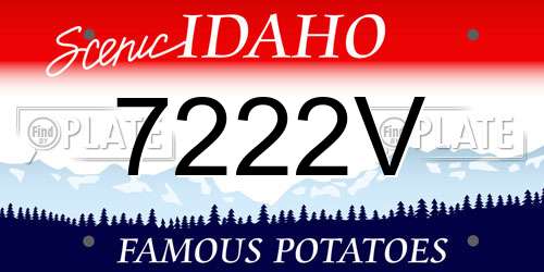7222V Idaho License Plate