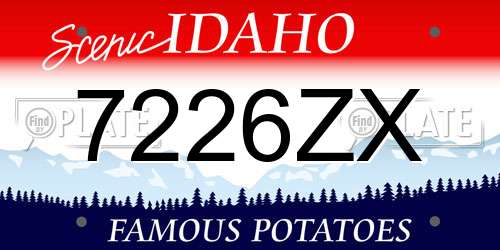 7226ZX Idaho License Plate