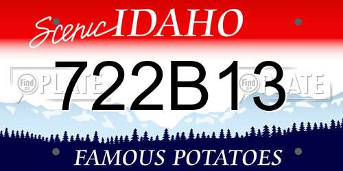 722B13 Idaho License Plate