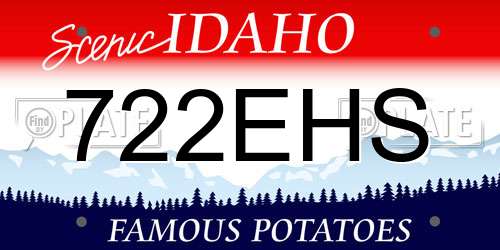 722EHS Idaho License Plate