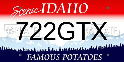 722GTX Idaho License Plate