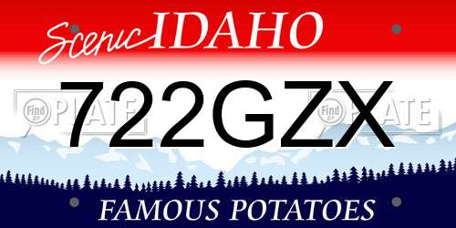 722GZX Idaho License Plate