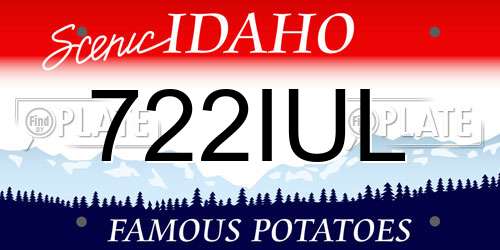 722IUL Idaho License Plate