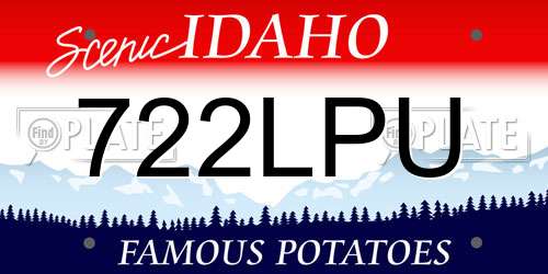 722LPU Idaho License Plate